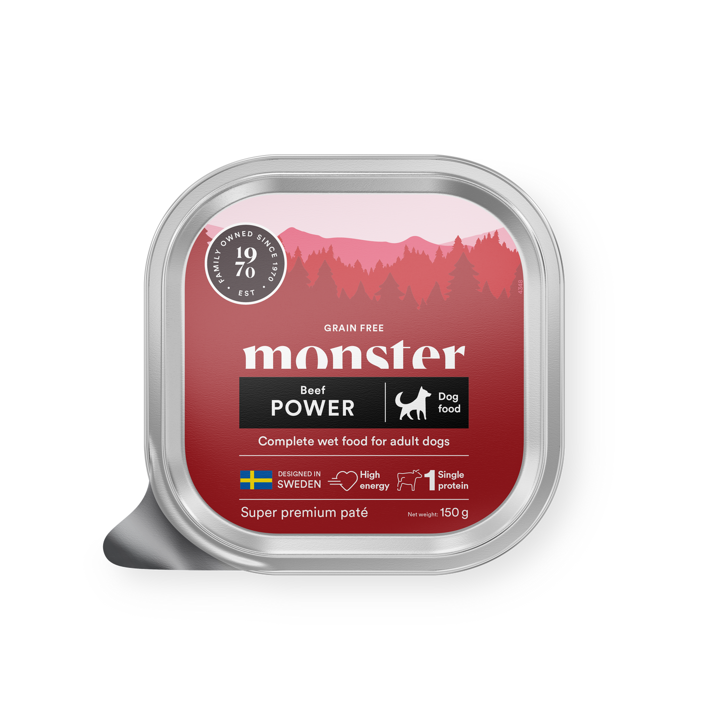 Monster Dog Power Beef Paté Tray 150g (12/frp)