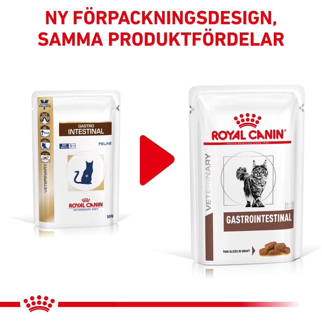 Royal Canin Veterinary Diets Gastro Intestinal Thin Slices In Gravy 12x85g våtfoder för katt