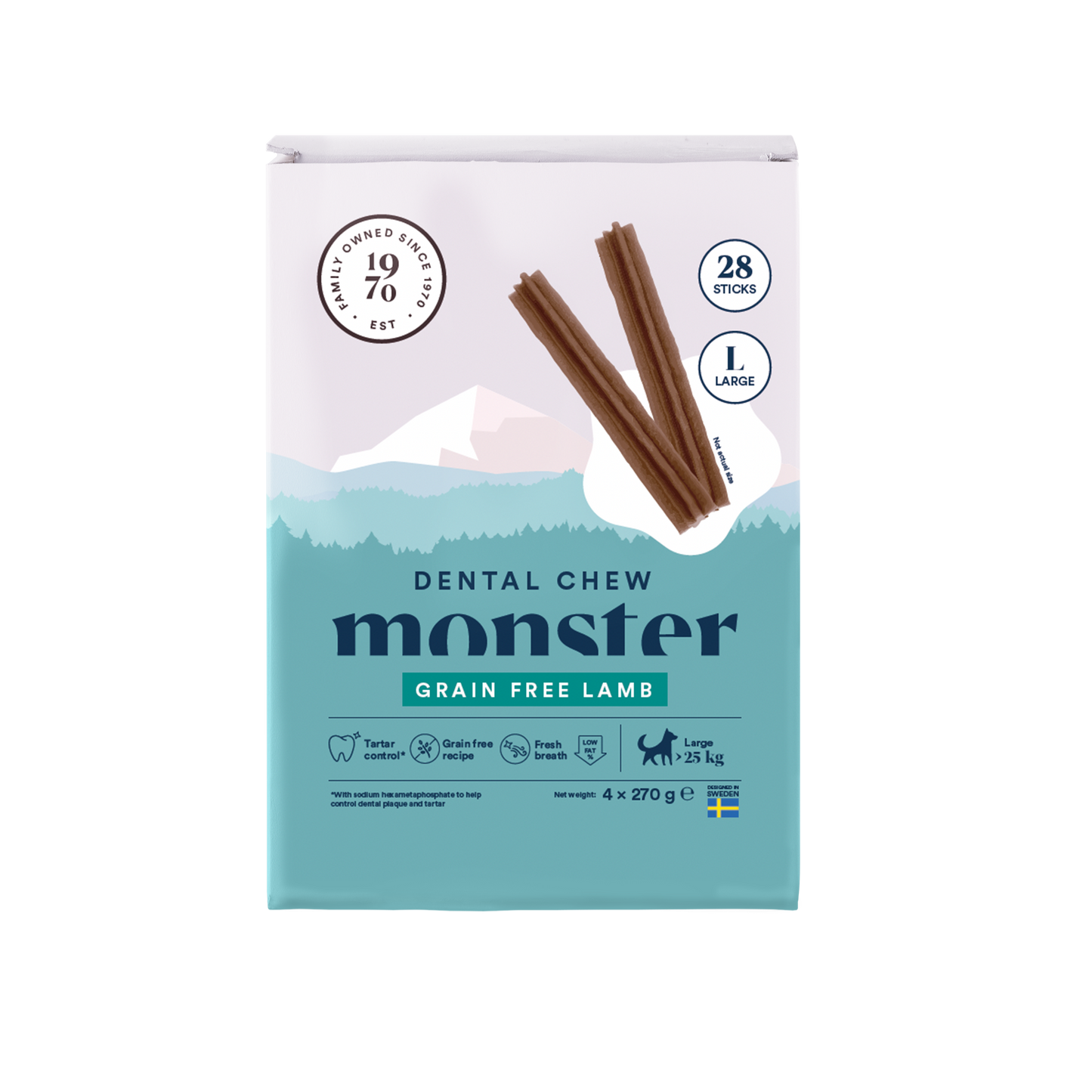 Monster Dog Dental Chew Lamb L Month (28st) 1080g