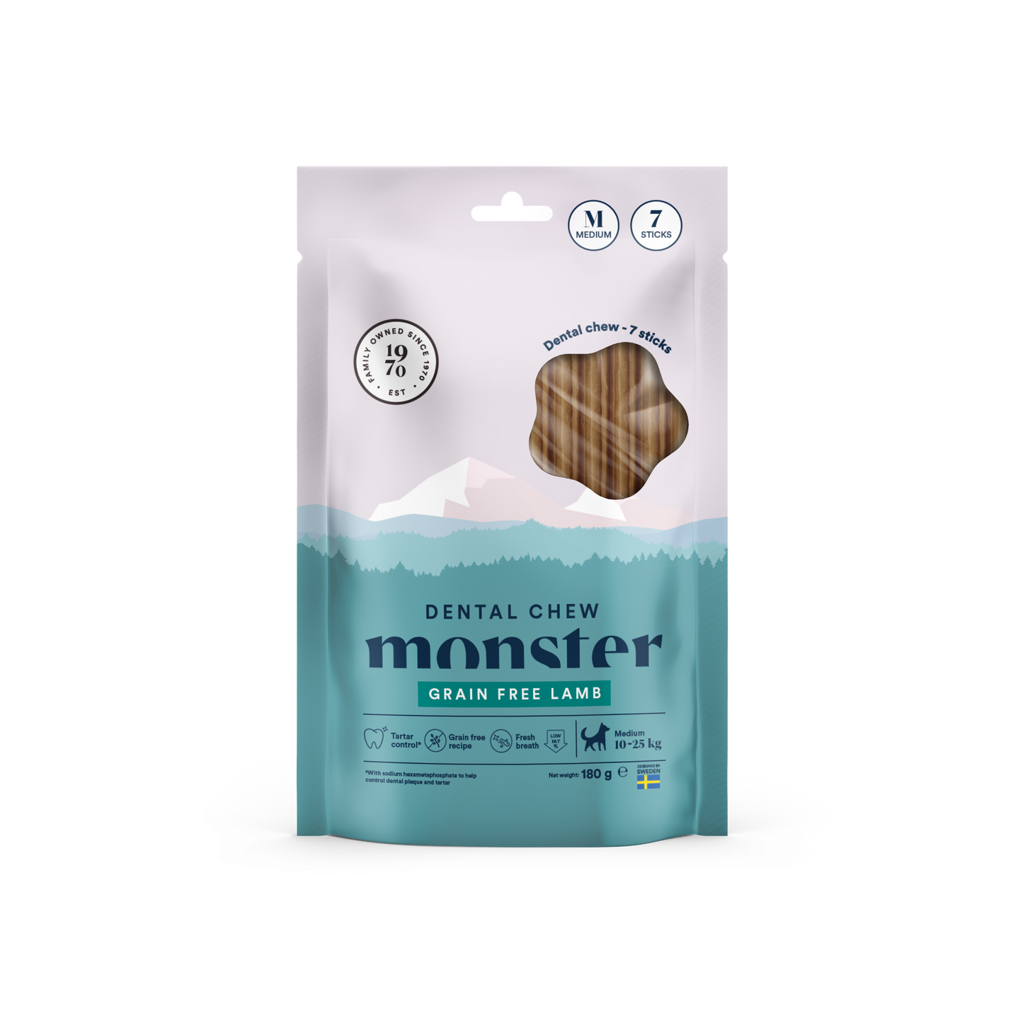 Monster Dog Dental Chew Lamb M Week (7st) 180 g
