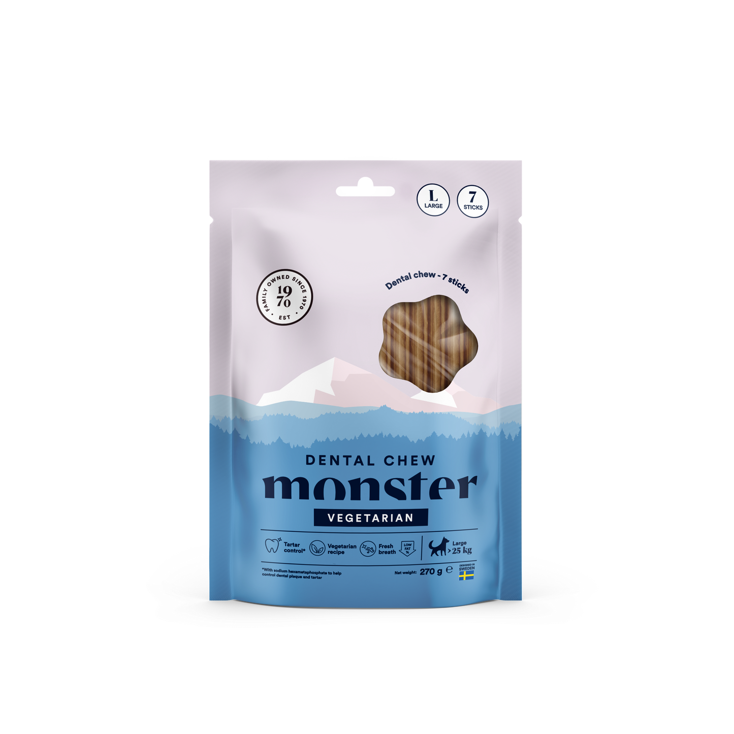 Monster Dog Dental Chew Veg. L Week (7st) 270 g