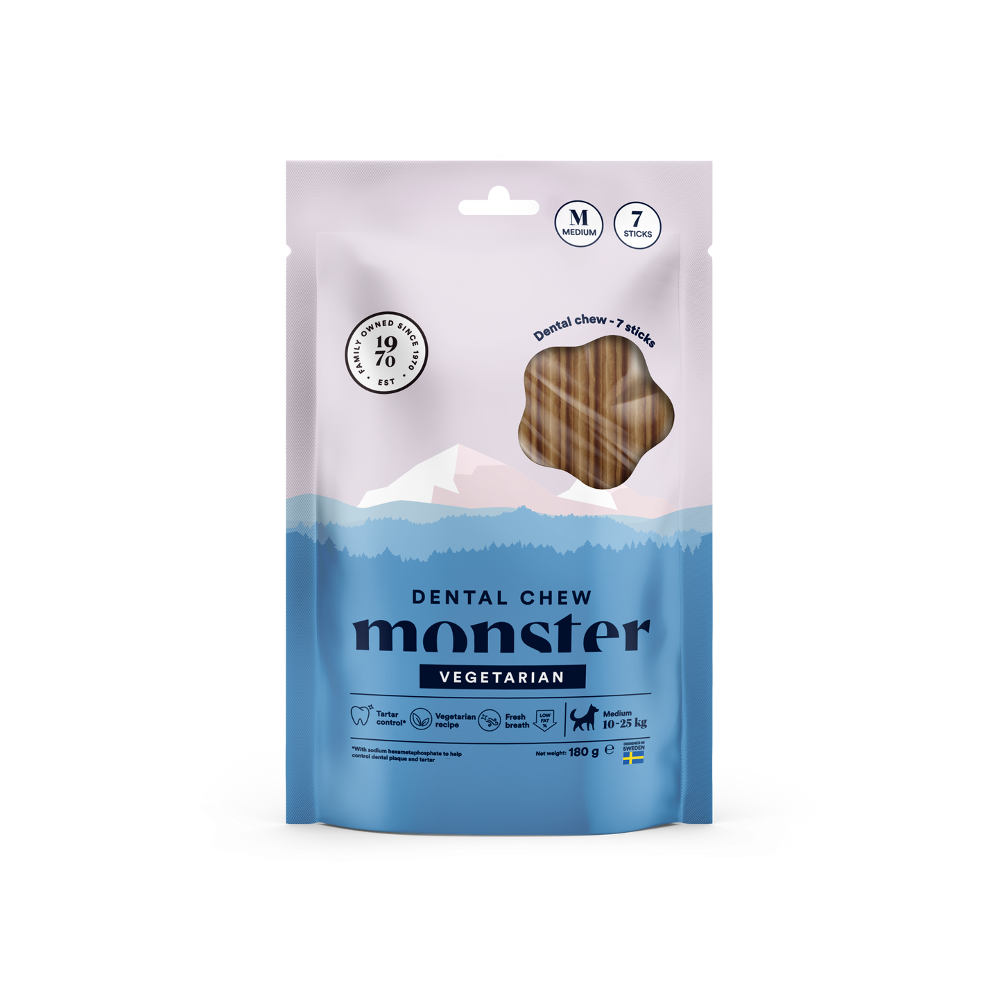 Monster Dog Dental Chew Veg. M Week (7st) 180 g