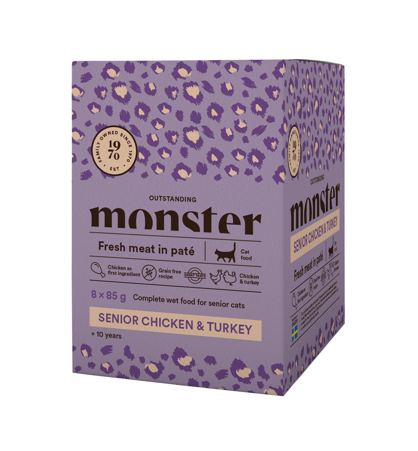 Monster Cat Pouches Senior Chicken/Turkey 85 g (8-pack)