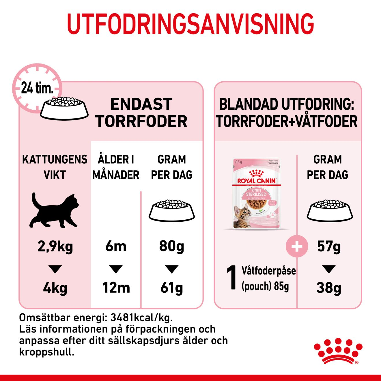 Royal Canin Kitten Sterilised Torrfoder för kattunge
