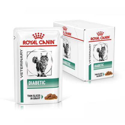 Royal Canin Veterinary Diets Weight Management Diabetic Slices In Gravy Pouch 12x85g våtfoder för katt