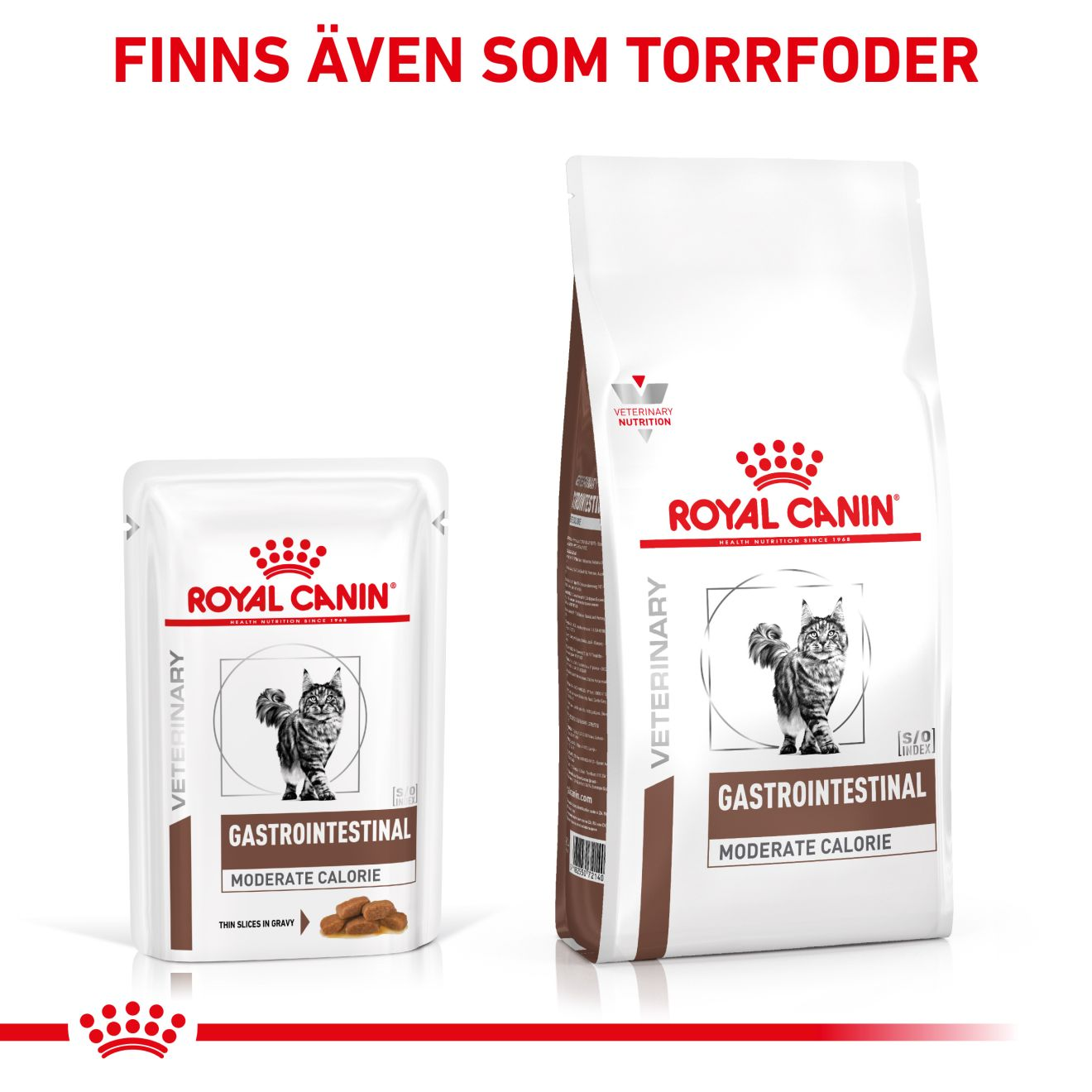 Royal Canin Veterinary Diets Gastro Intestinal Moderate Calorie Slices In Gravy 12x85g våtfoder för katt