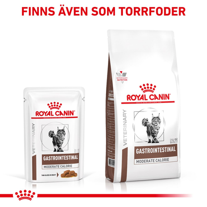 Royal Canin Veterinary Diets Gastro Intestinal Moderate Calorie Slices In Gravy 12x85g våtfoder för katt