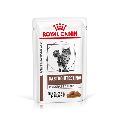 Royal Canin Veterinary Diets Gastro Intestinal Moderate Calorie Slices In Gravy 12x85g våtfoder för katt