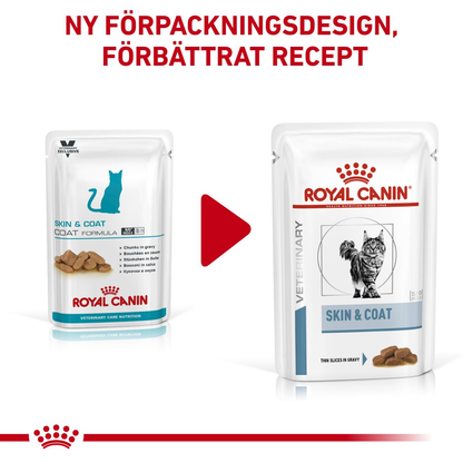 Royal Canin Veterinary Diets Derma Skin & Coat Pouch 12x85g våtfoder för katt