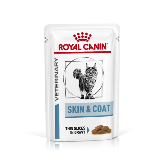 Royal Canin Veterinary Diets Derma Skin & Coat Pouch 12x85g våtfoder för katt