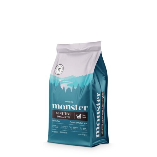 Monster Dog Original Sensitive White Fish White Fish Small bites