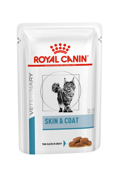 Royal Canin Veterinary Diets Derma Skin & Coat Pouch 12x85g våtfoder för katt
