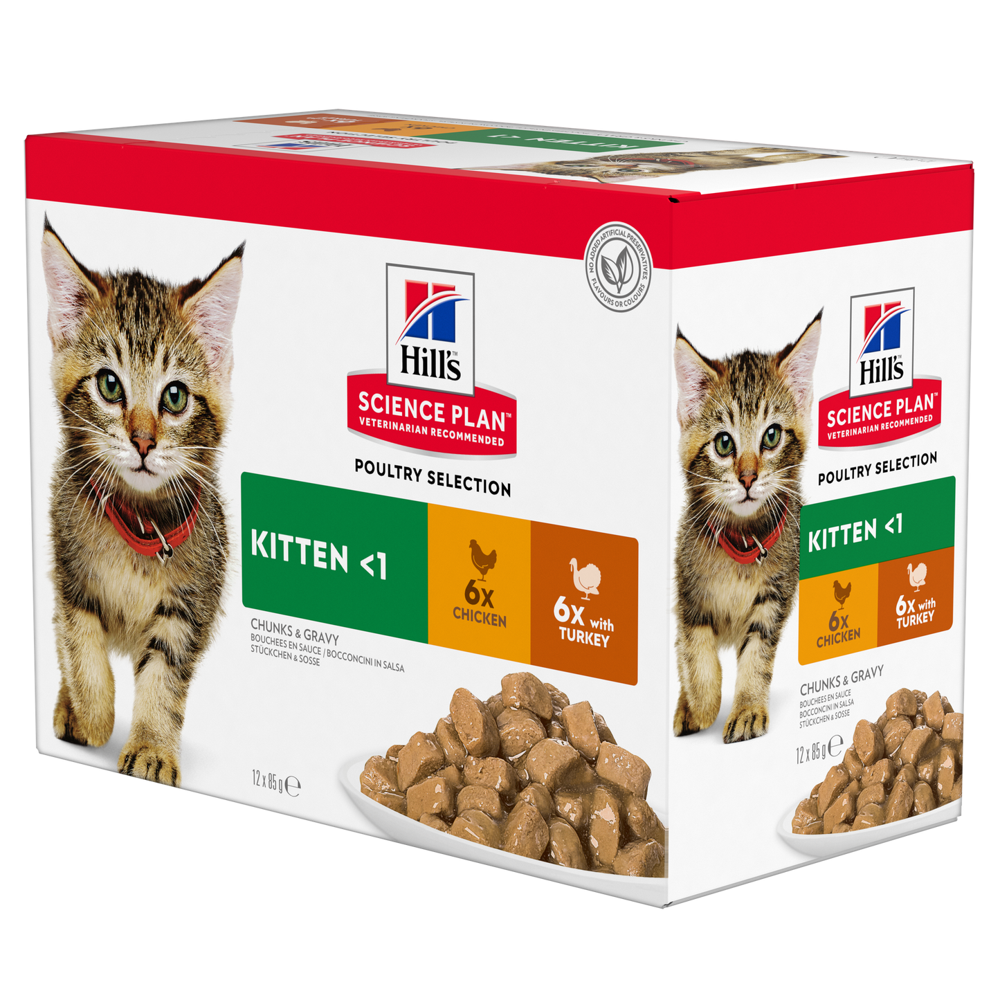 Hills Science Plan Kitten Chicken & Turkey 12x85g portionspåsar