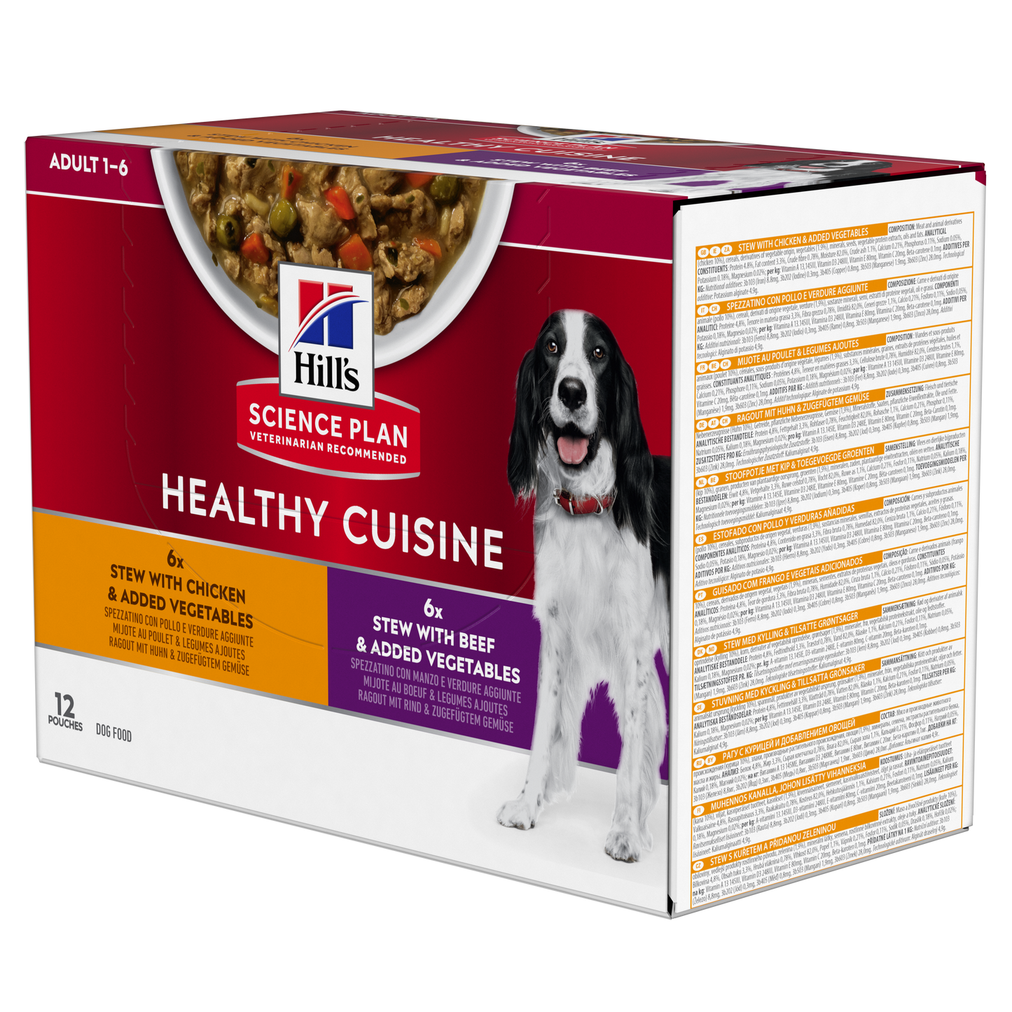 Hills Science Plan Canine Adult Healthy Cuisine Chicken/Beef & Vegetables 12x90g portionspåsar