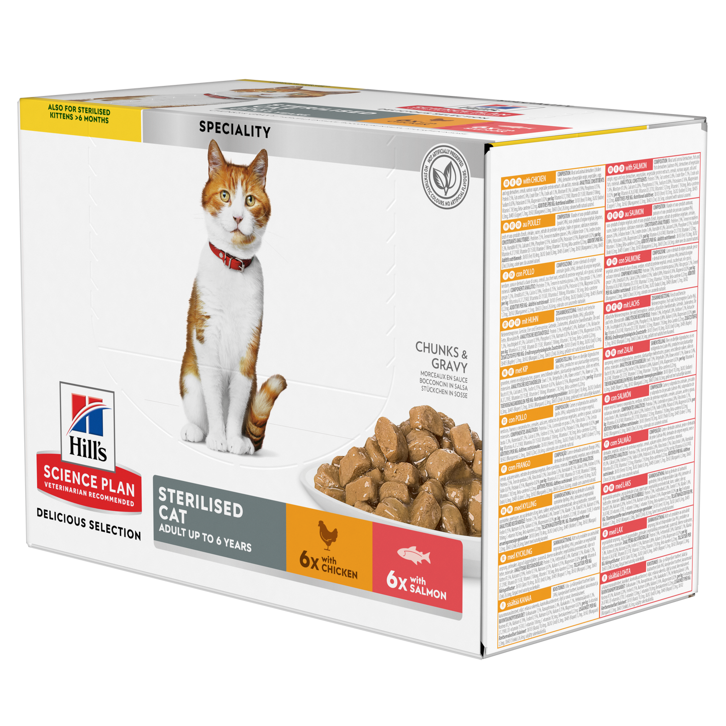 Hills Science Plan Cat Adult Sterilised Salmon & Chicken 12x85g portionspåsar