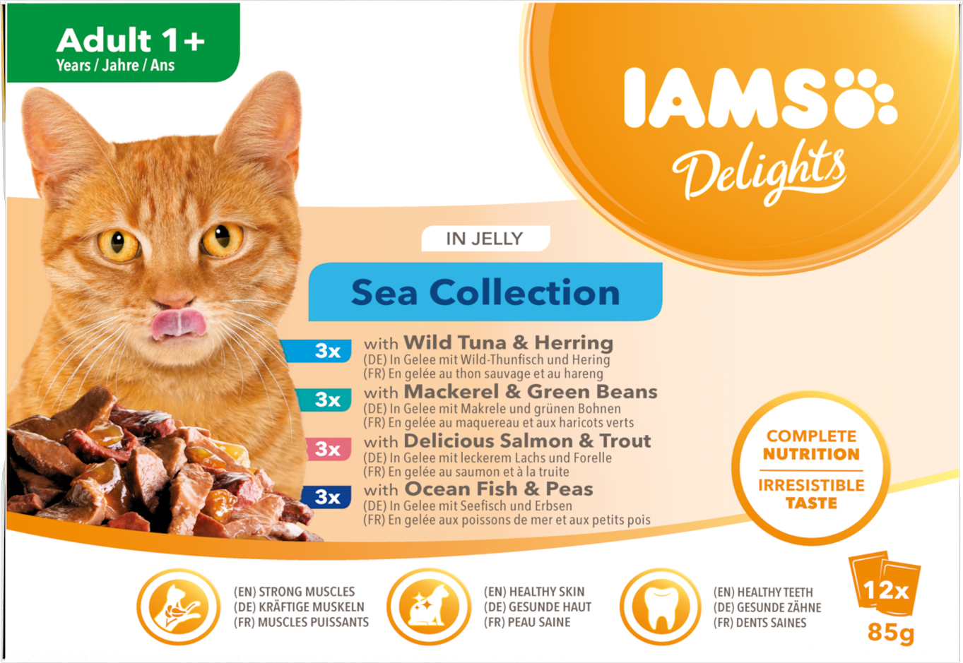 Iams Delights Jelly Multipk Sea 85 g (12/frp)