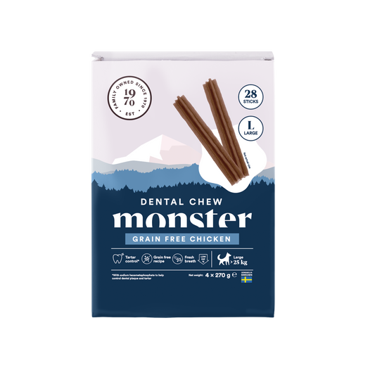 Monster Dog Dental Chew GF Chicken L Month (28st)1080 g